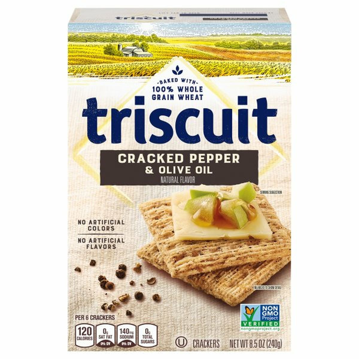 Calories in Triscuit Crackers, Cracked Pepper & Olive Oil
