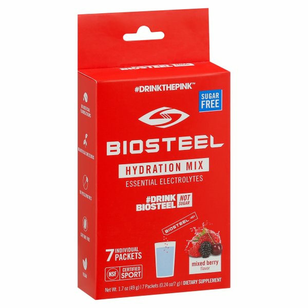 Calories in BioSteel Hydration Mix, Sugar Free, Mixed Berry Flavor