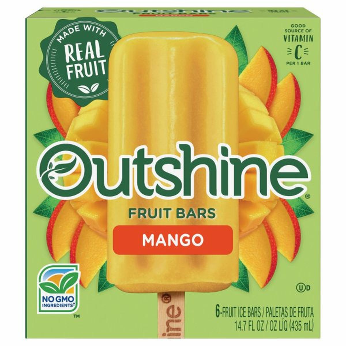Calories in Outshine Fruit Ice Bars, Mango