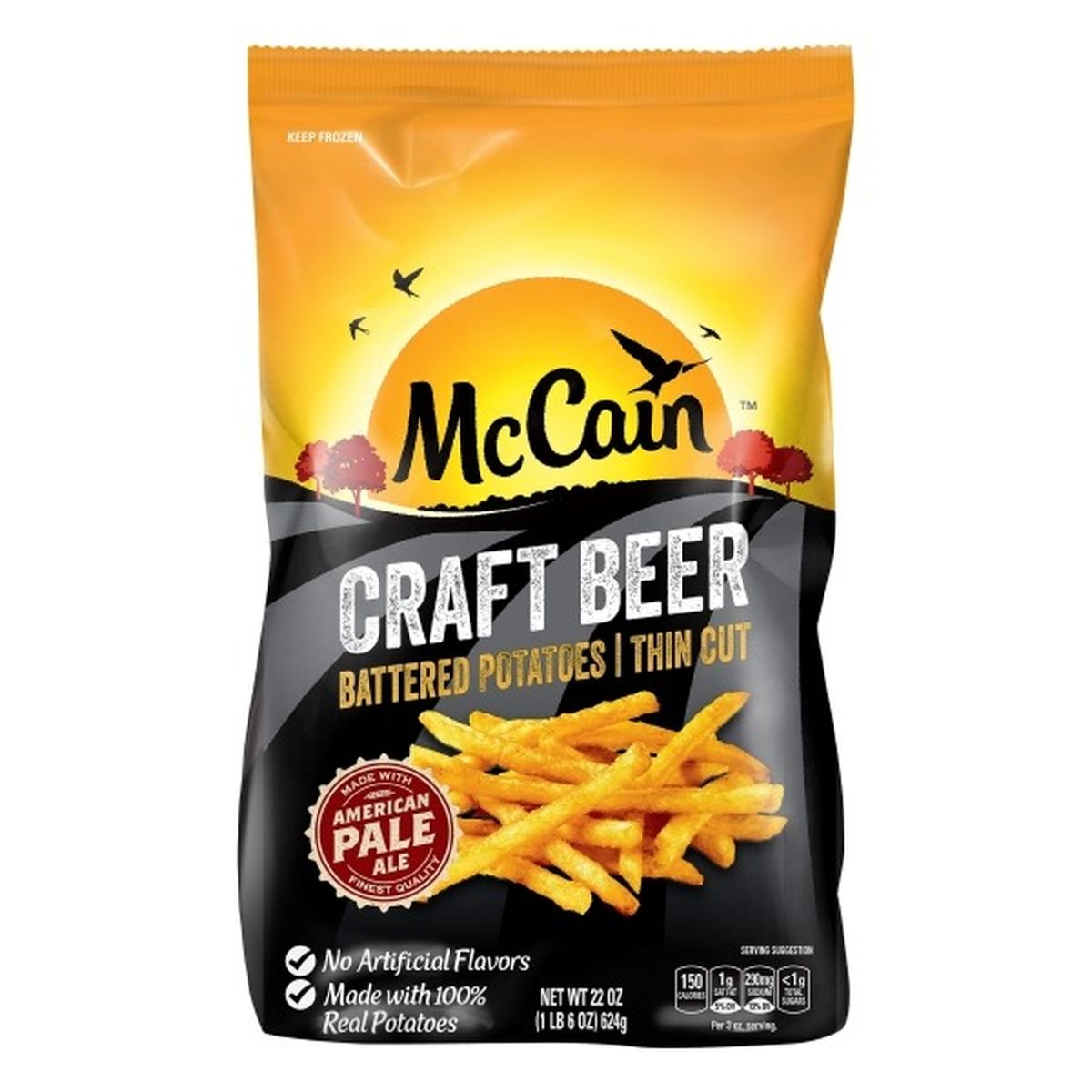 Calories in McCain Battered Potatoes, Craft Beer, Thin Cut
