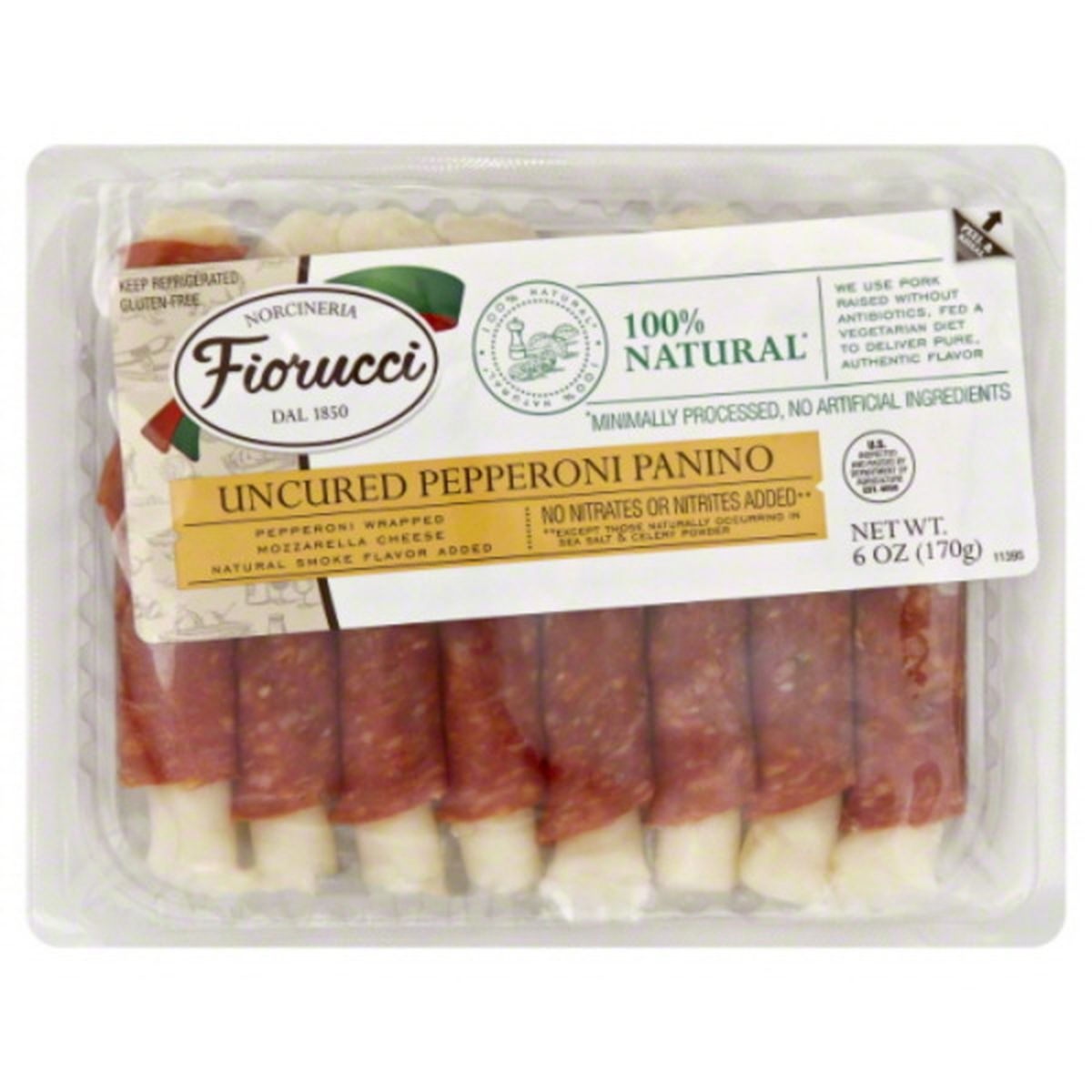 Calories in Fiorucci Pepperoni Panino, Uncured