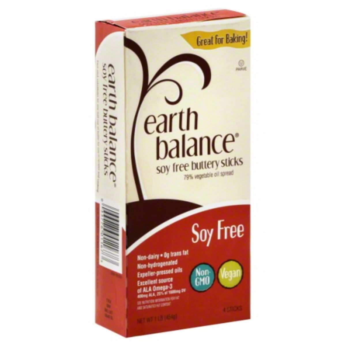Calories in Earth Balance Buttery Sticks, Soy Free