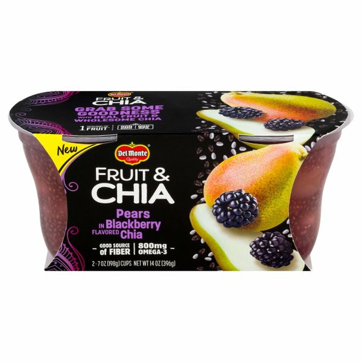 Calories in Del Monte Fruit & Chia Pears in Blackberry Flavored Chia
