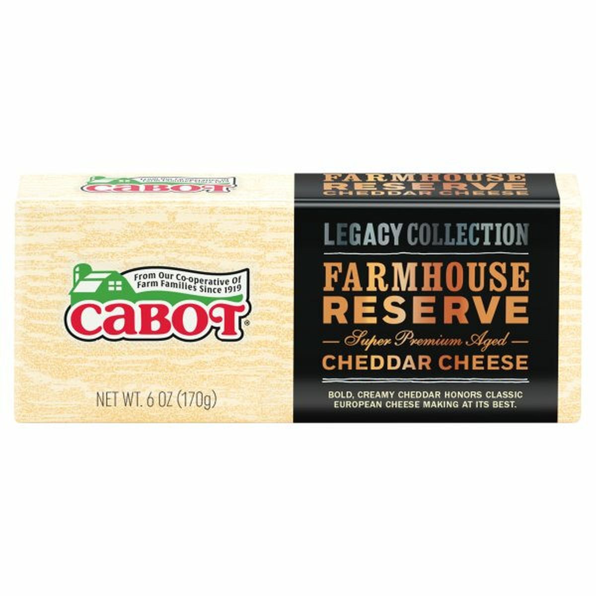 Calories in Cabot Cheddar Cheese, Farmhouse Reserve, Super Premium Aged