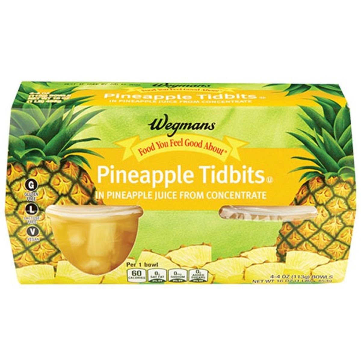 Calories in Wegmans Pineapple Tidbits