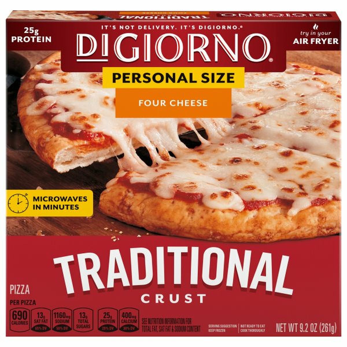 Calories in DiGiorno Pizza, Traditional Crust, Four Cheese, Personal Size
