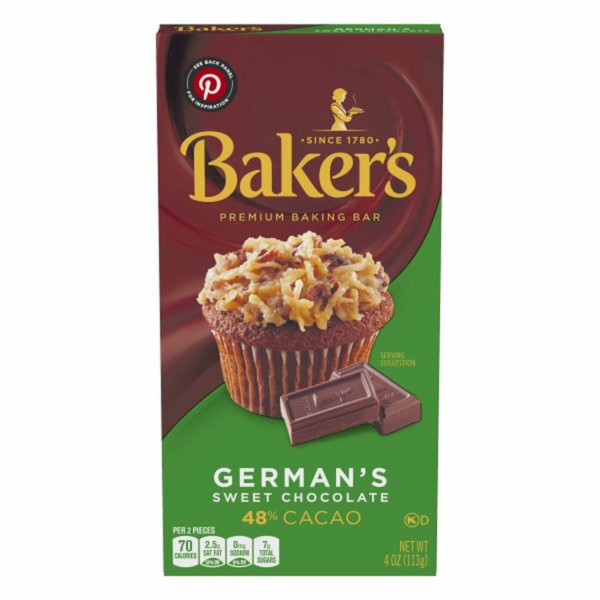 Calories in Baker'S Baking Bar, Premium, German's, Sweet Chocolate