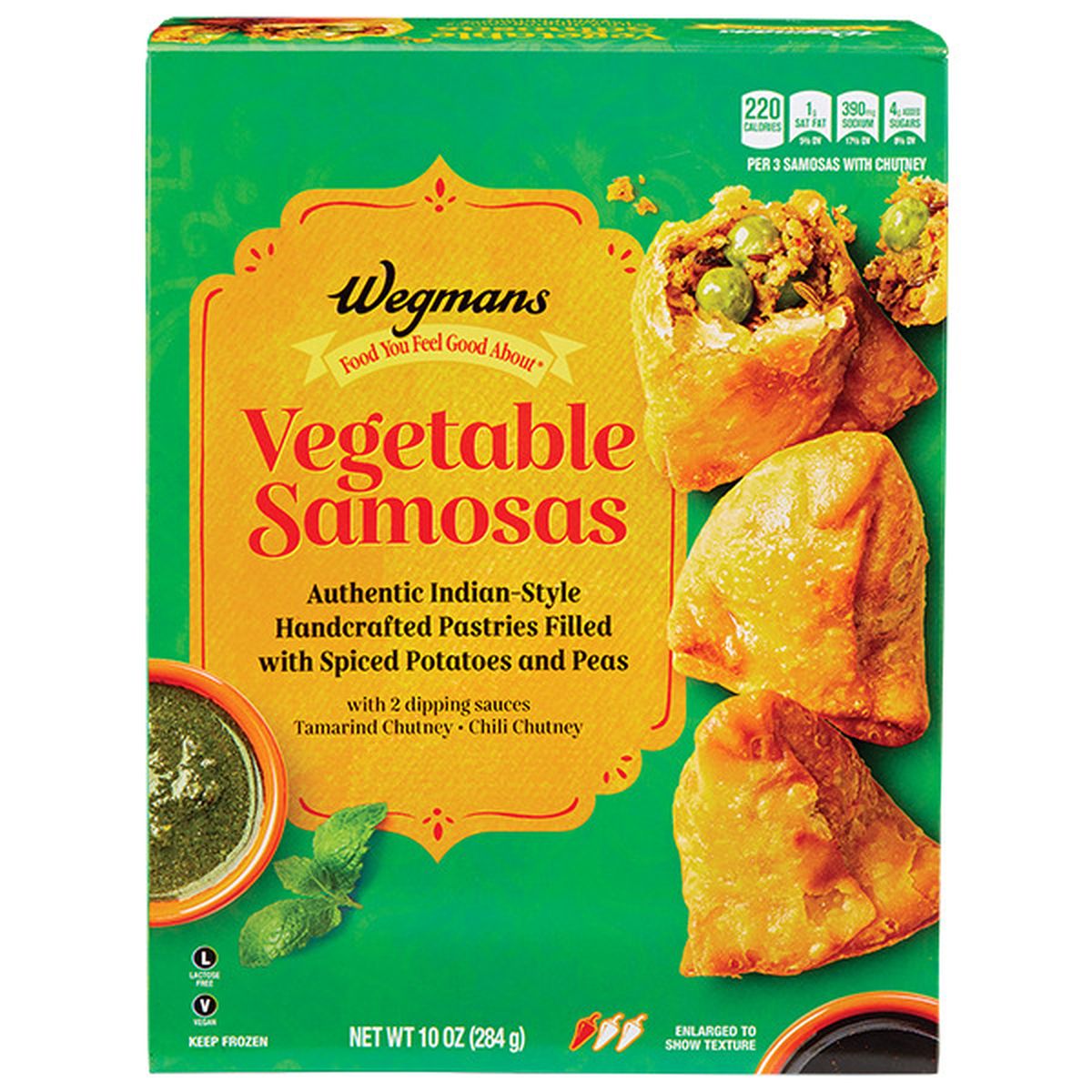 Calories in Wegmans Frozen Vegetable Samosas