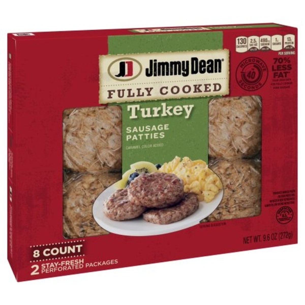 Calories in Jimmy Dean Fully Cooked Turkey Sausage Patties