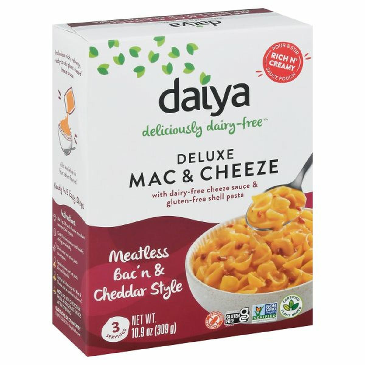 Calories in Daiya Cheezy Mac, Deluxe, Meatless Bac'n & Cheddar Style