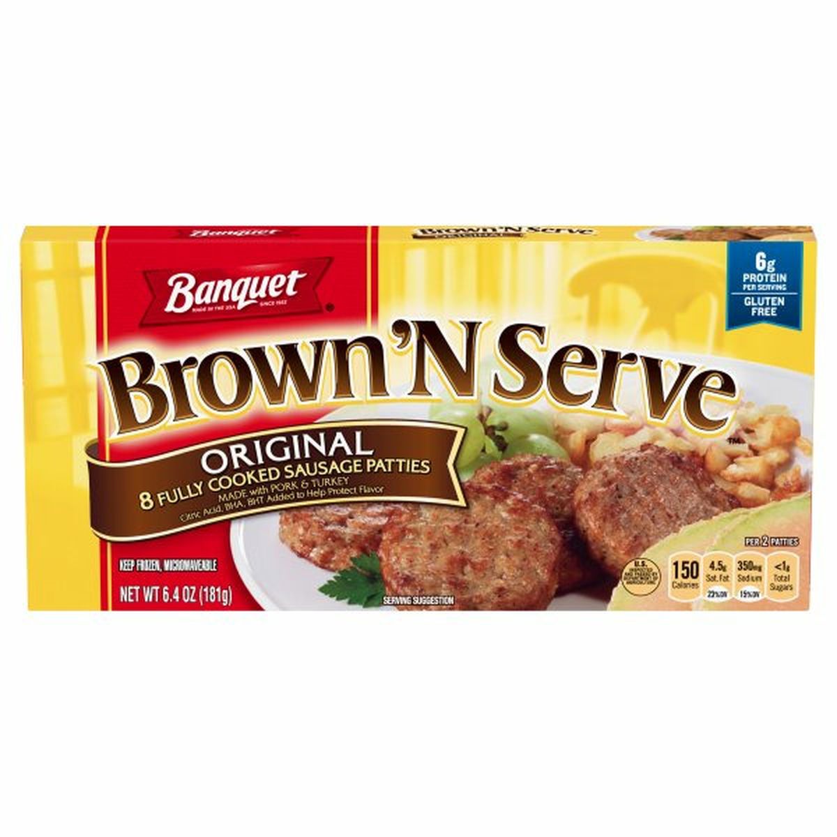 Calories in Banquet Brown 'N Serve Sausage Patties, Original