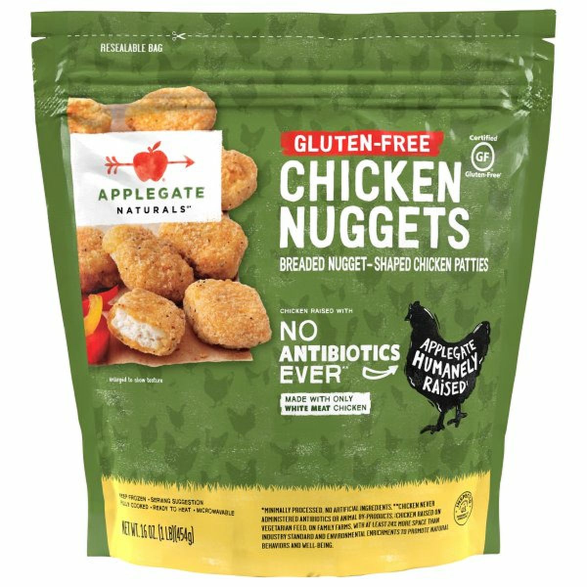 Calories in Applegate Chicken Nuggets, Gluten-Free, Breaded