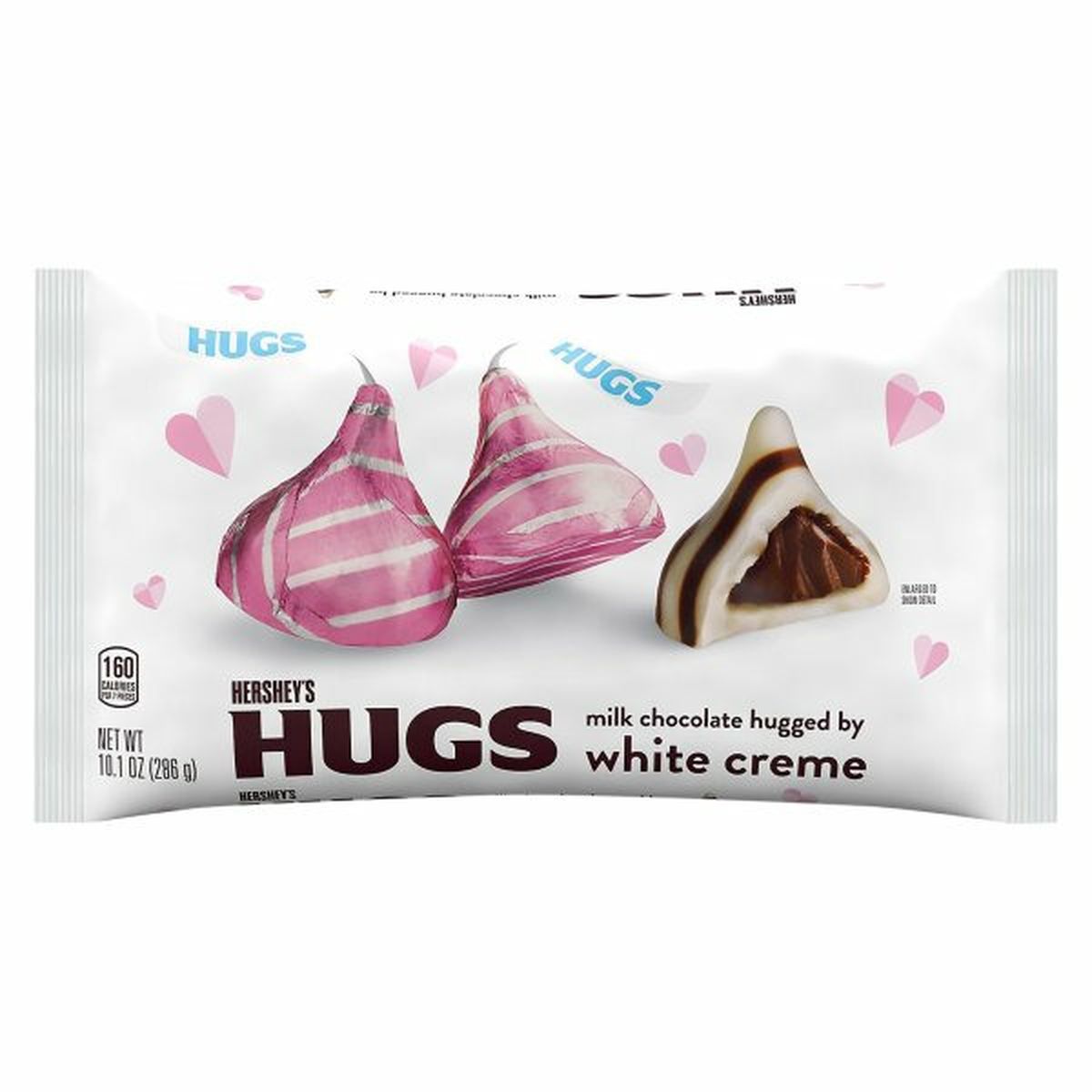 Calories in Hershey's Hugs Milk Chocolate, Hugged by White Creme