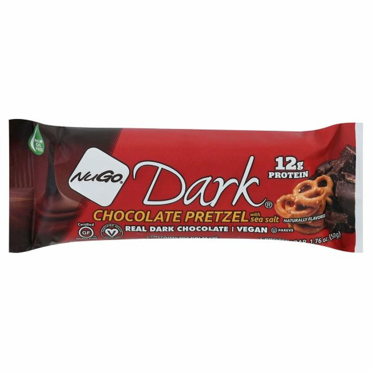 Calories in NuGo Dark Protein Bar, Chocolate Pretzel with Sea Salt