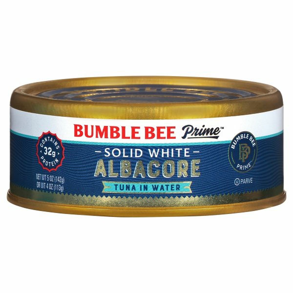Calories in Bumble Bee Prime Tuna in Water, Albacore, Solid White