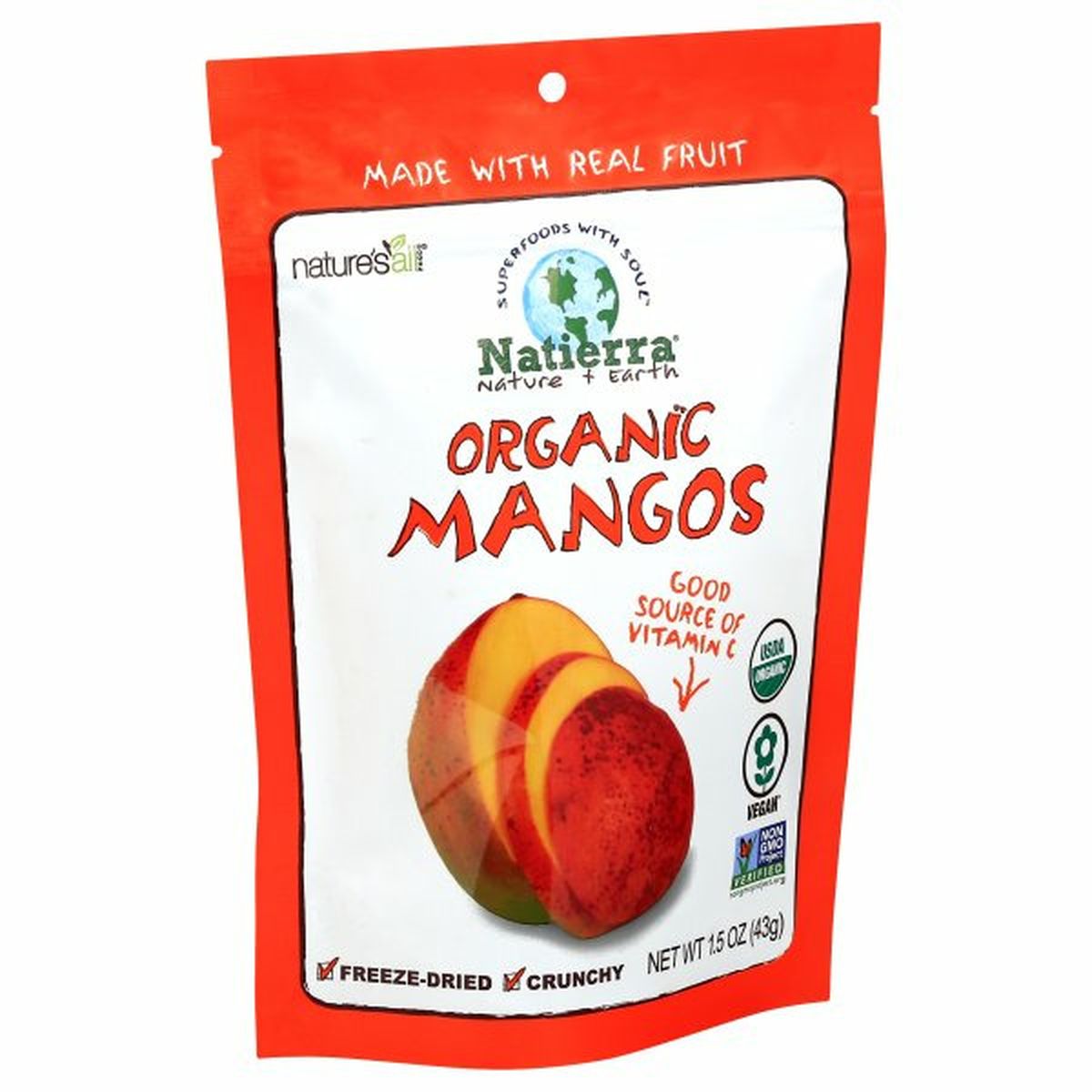 Calories in Natierra Mangos, Organic