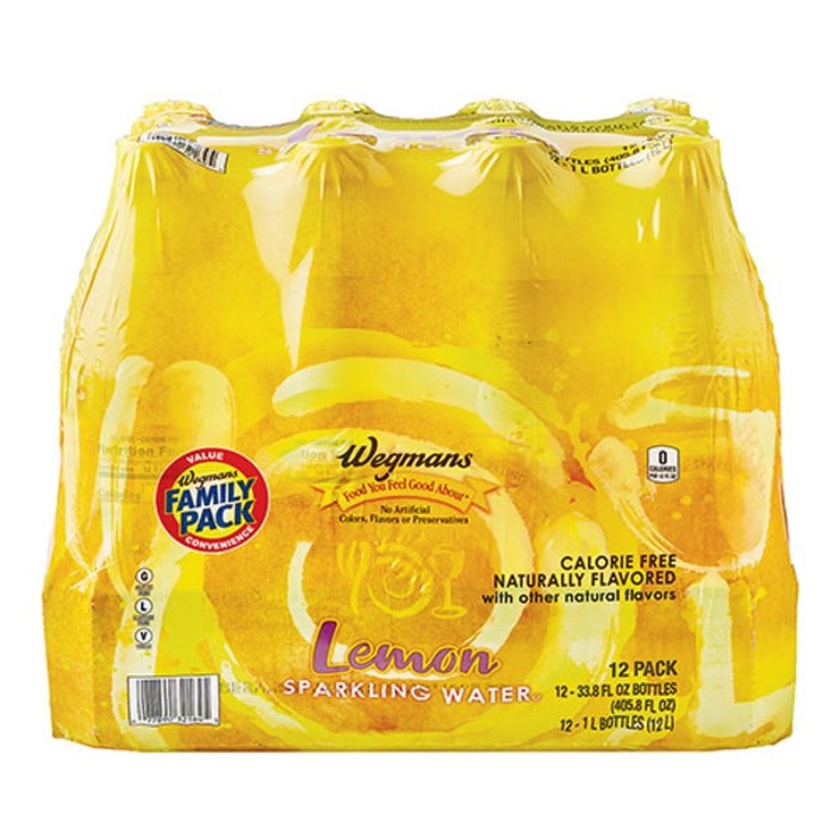 Calories in Wegmans Sparkling Water Lemon, FAMILY PACK