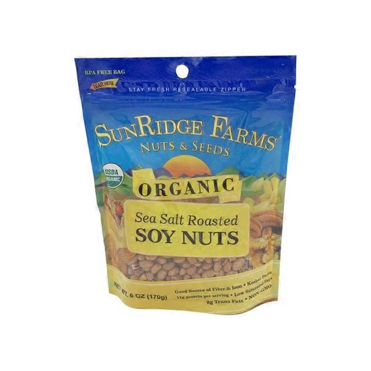 Calories in SunRidge Farms Organic Soy Nuts, Roasted & Salted