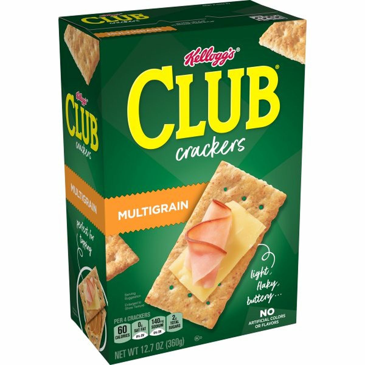Calories in Kellogg's Club Crackers Kellogg's Club Crackers, Multigrain, Lunch box Snacks, 12.7oz