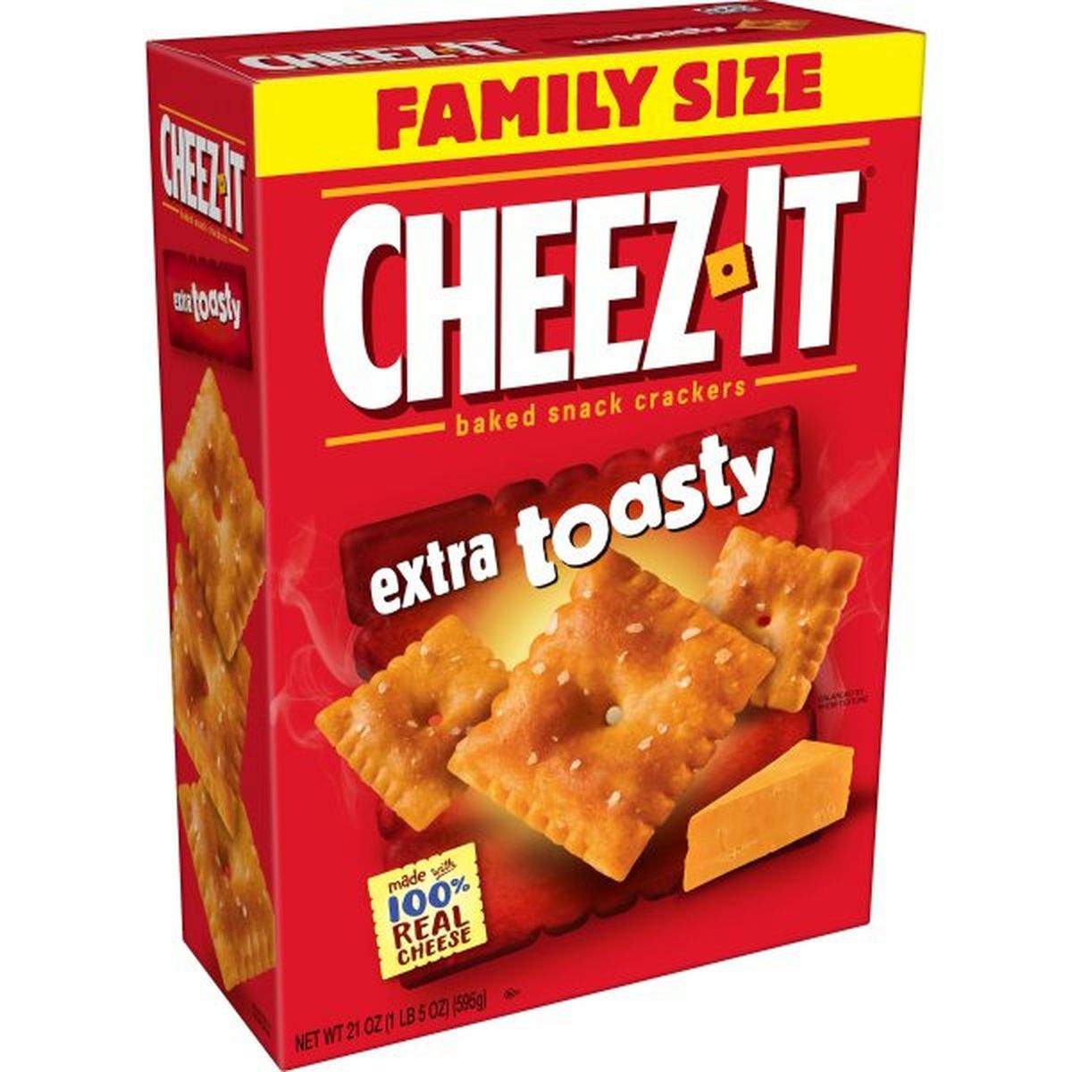 Calories in Cheez-It Crackers Cheez-It Baked Snack Cheese Crackers, Extra Toasty, Family Size, 21oz
