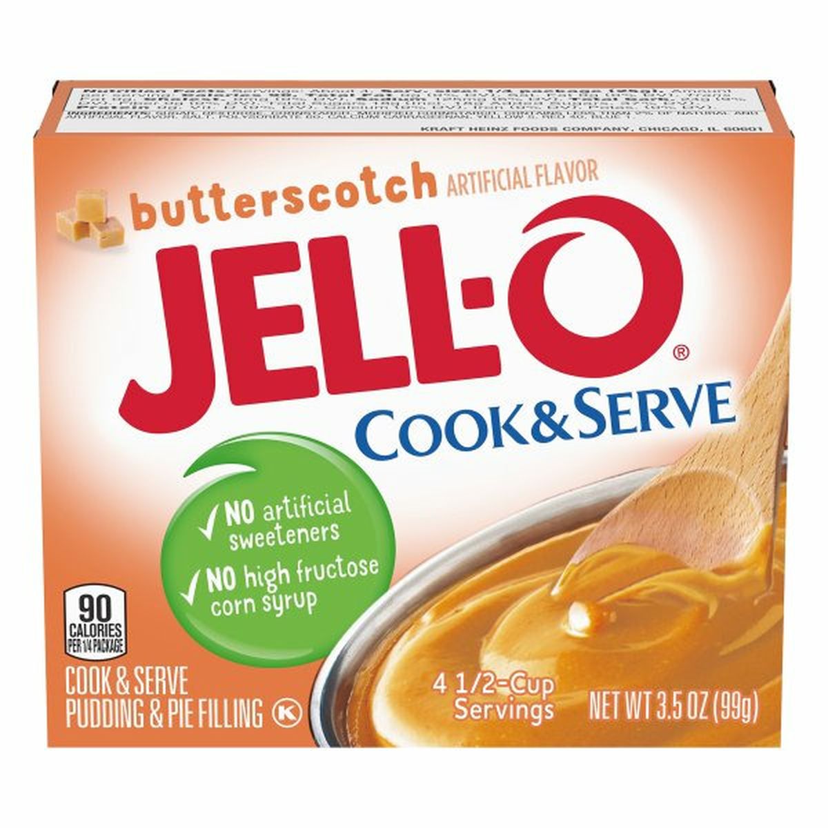 Calories in Jell-O Pudding & Pie Filling, Butterscotch, Cook & Serve