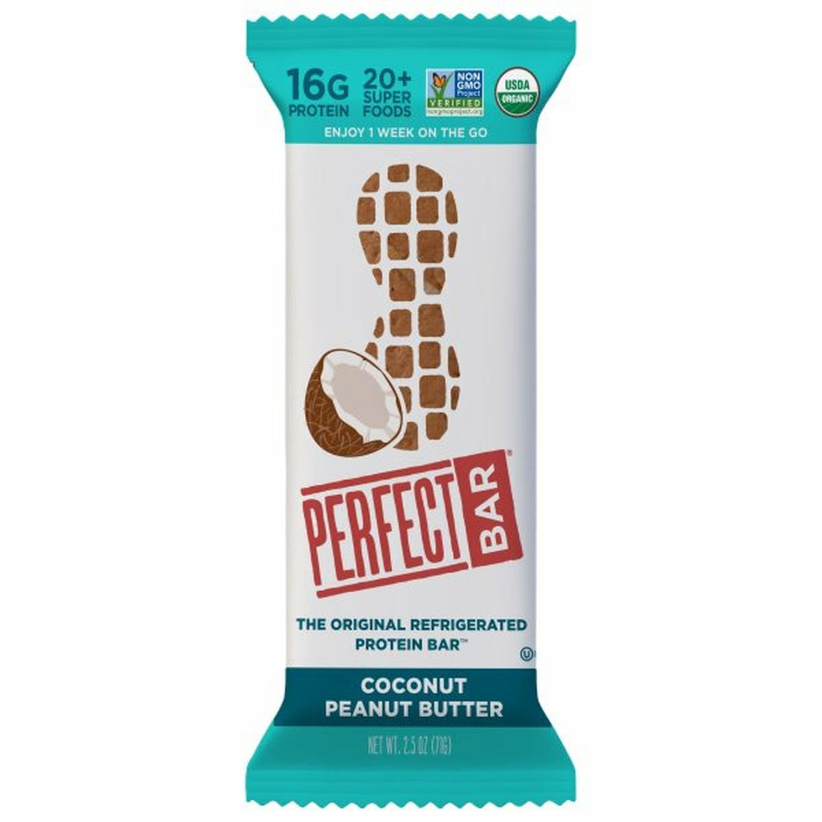 Calories in Perfect Bar Protein Bar, Coconut Peanut Butter