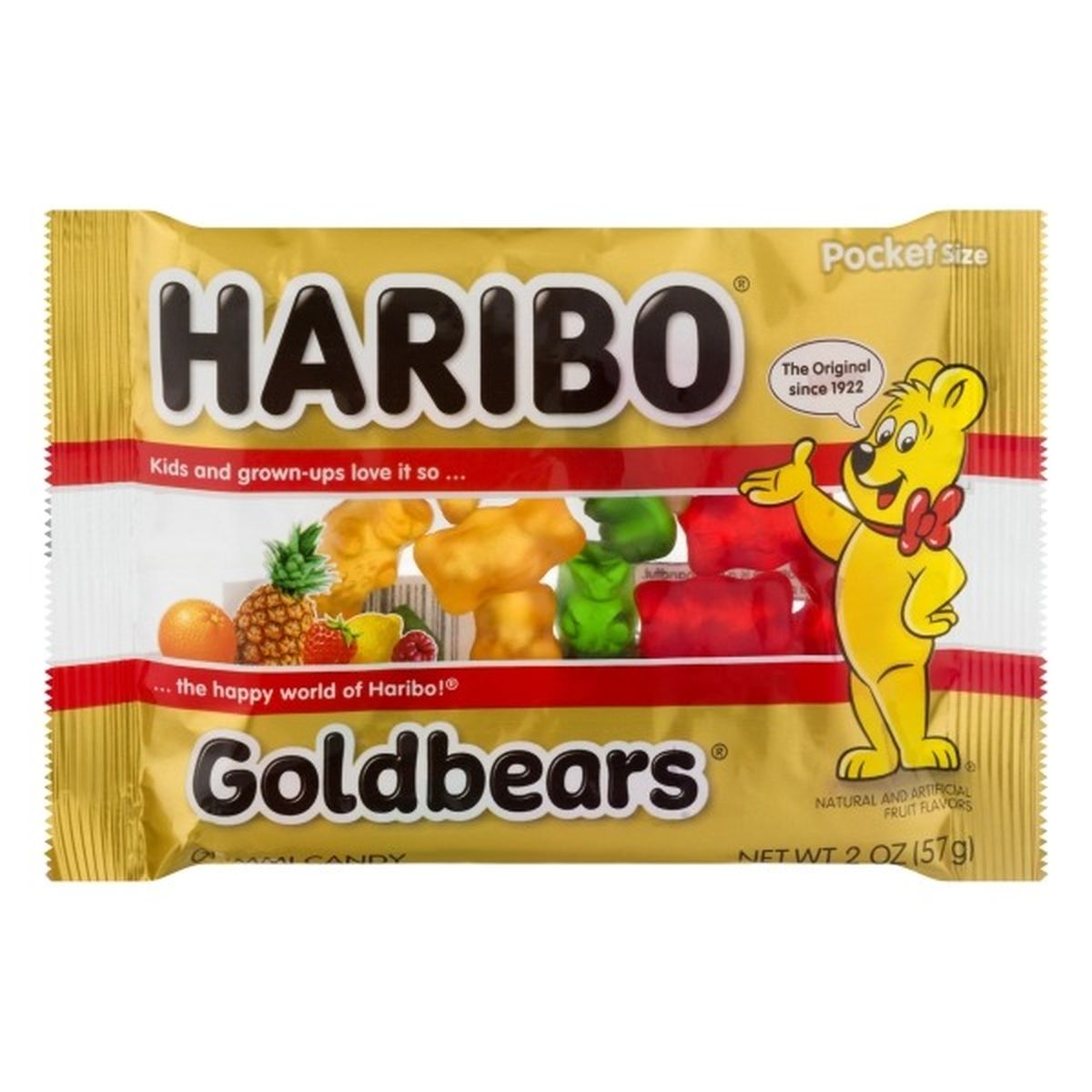 Calories in HARIBO Gummi Candy, Goldbears, Pocket Size