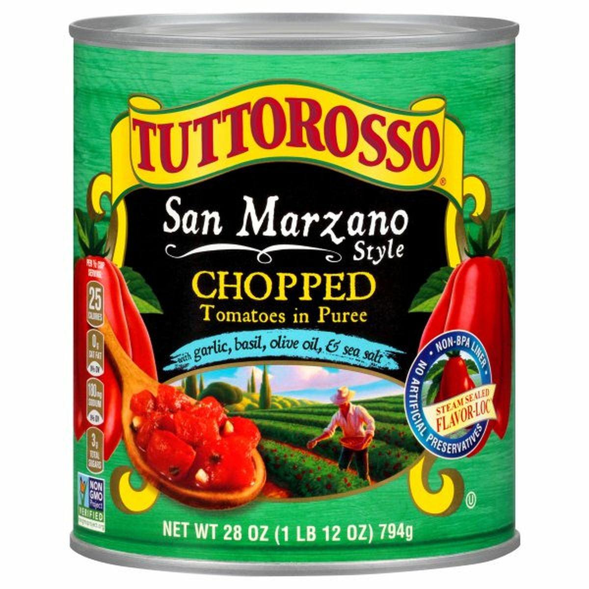 Calories in Tuttorosso Tomatoes Tomatoes in Puree, San Marzano Style, Chopped