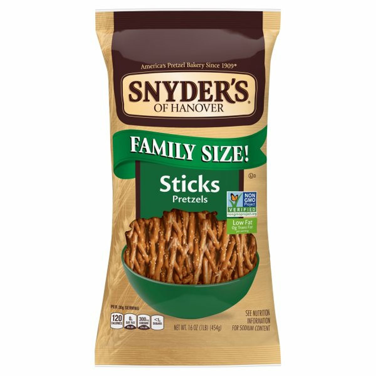Calories in Snyder's of Hanovers Pretzel Sticks, Family Size