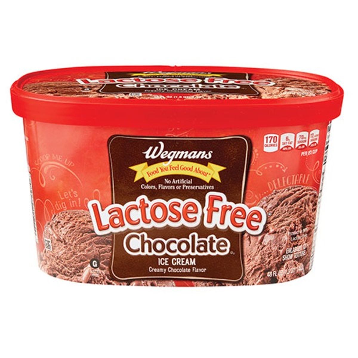 Calories in Wegmans Lactose Free* Chocolate Ice Cream