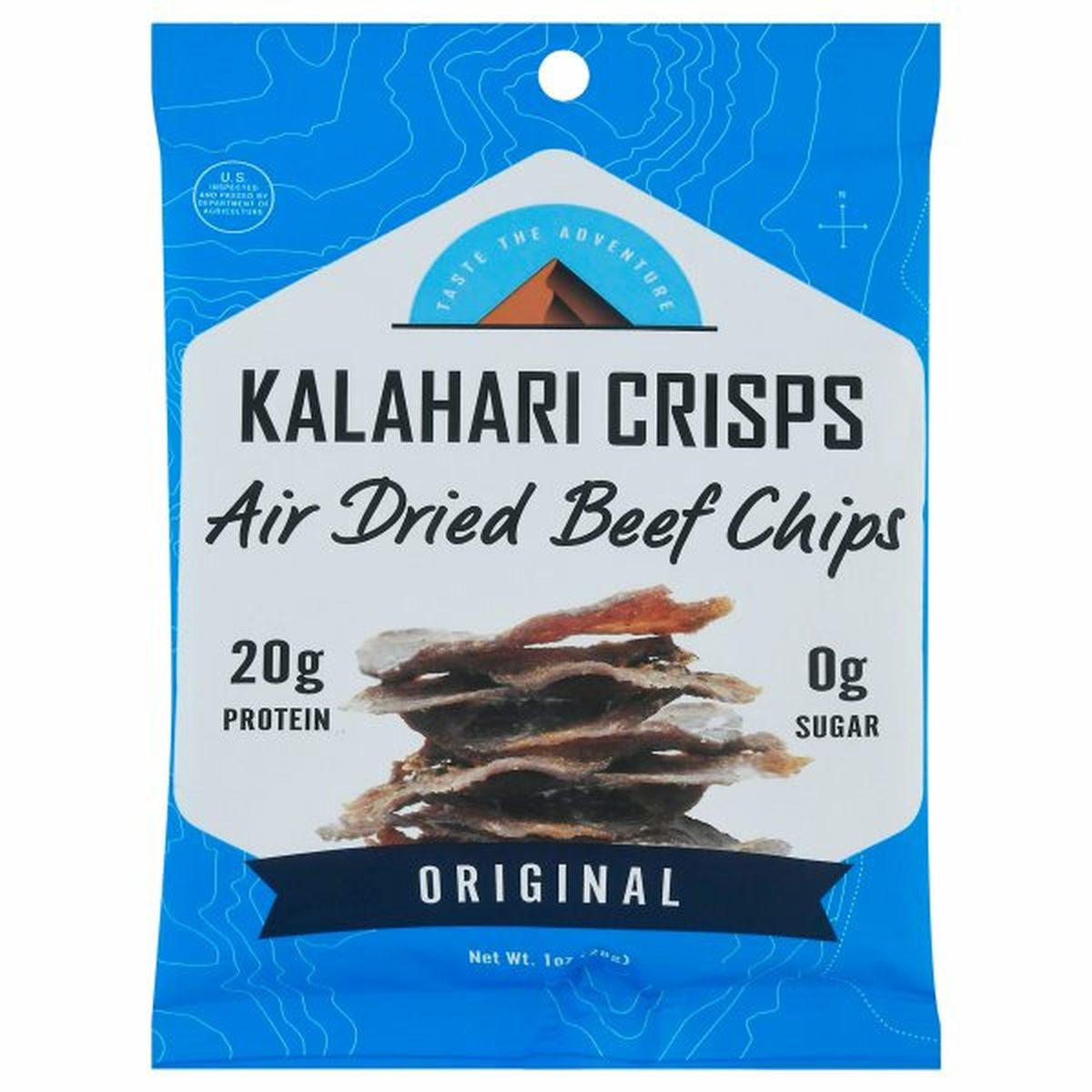 Calories in Kalahari Crisps Beef Chips, Original