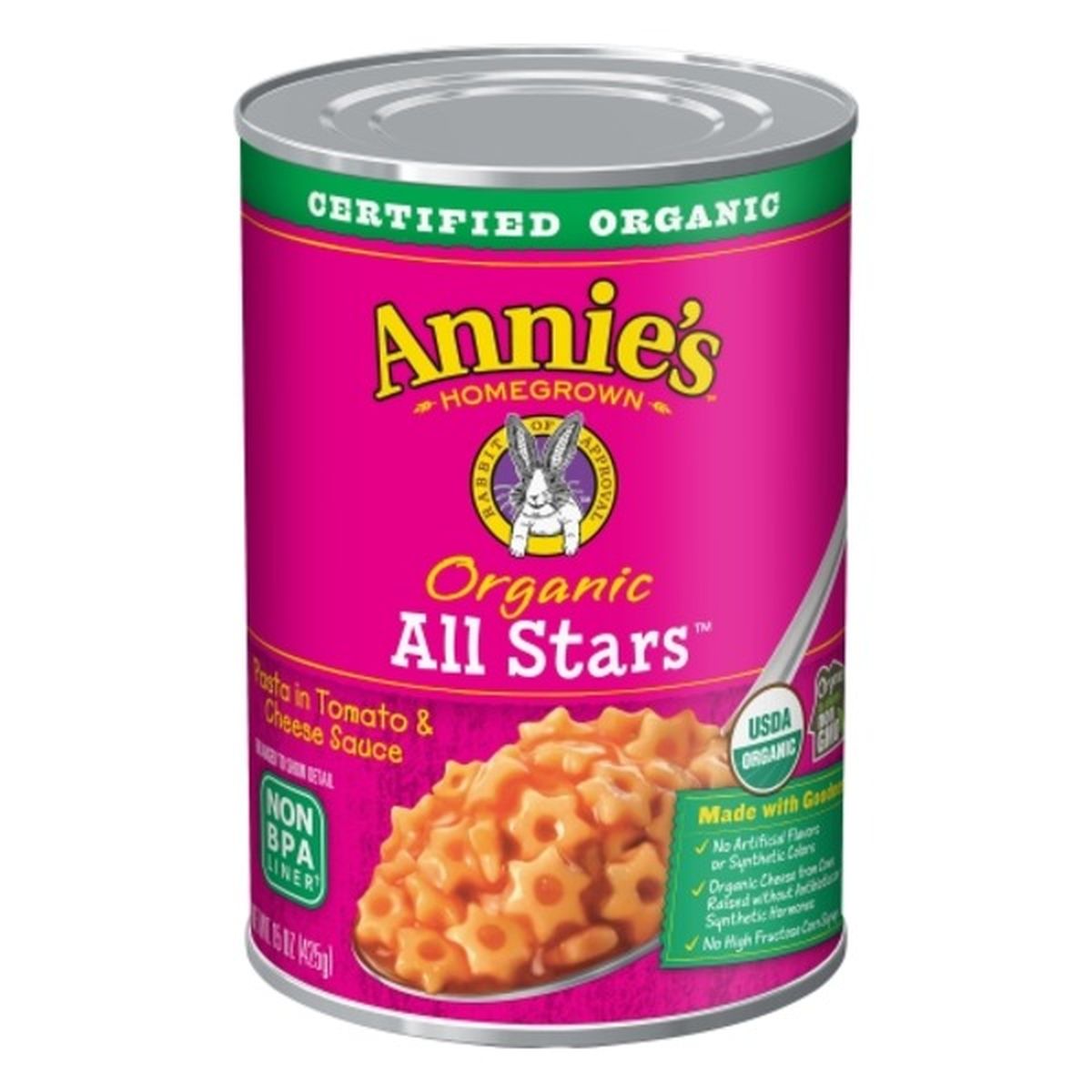 Calories in Annie's Pasta, Organic, All Stars