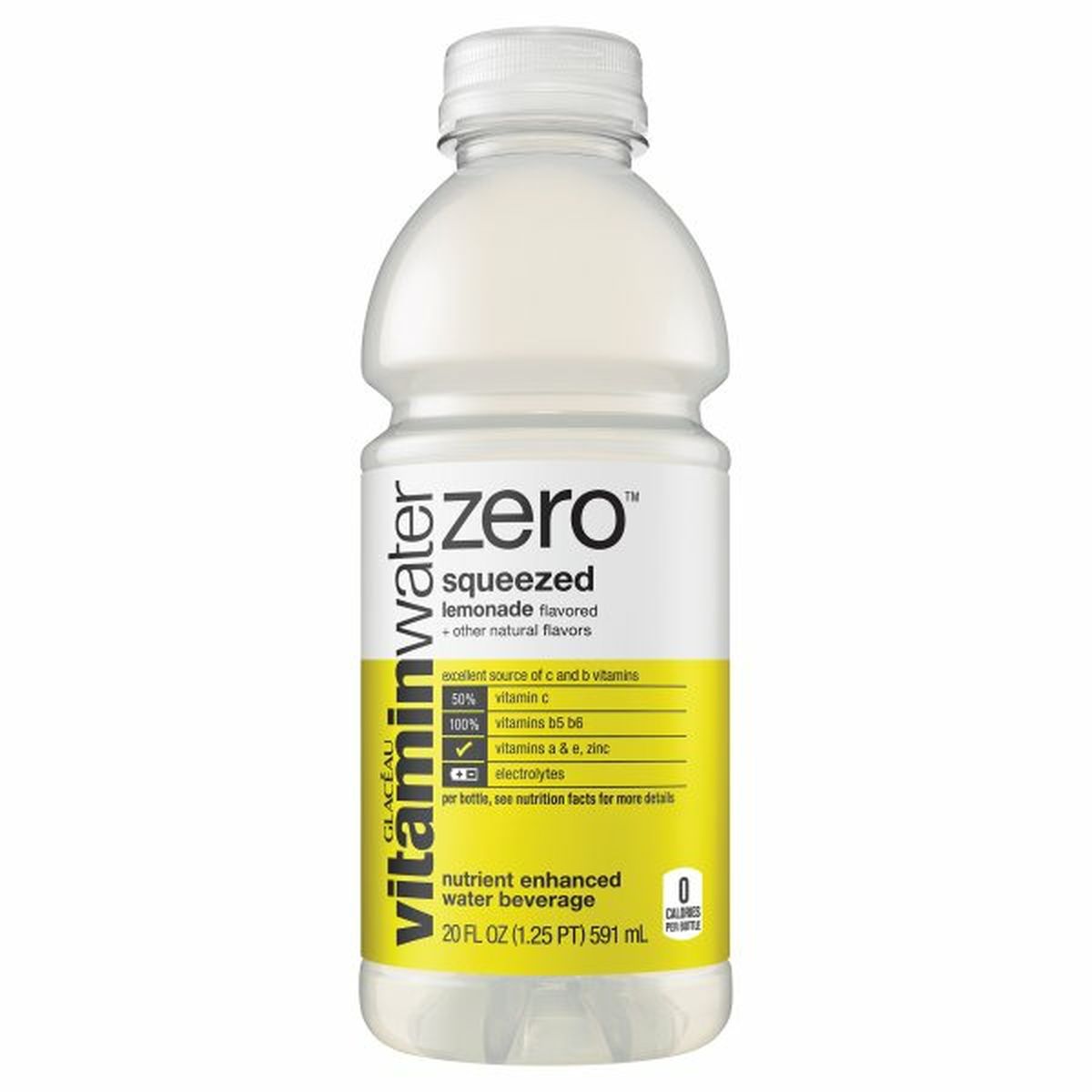 Calories in Glaceau Vitaminwater Squeezed Zero Calorie Flavored Water