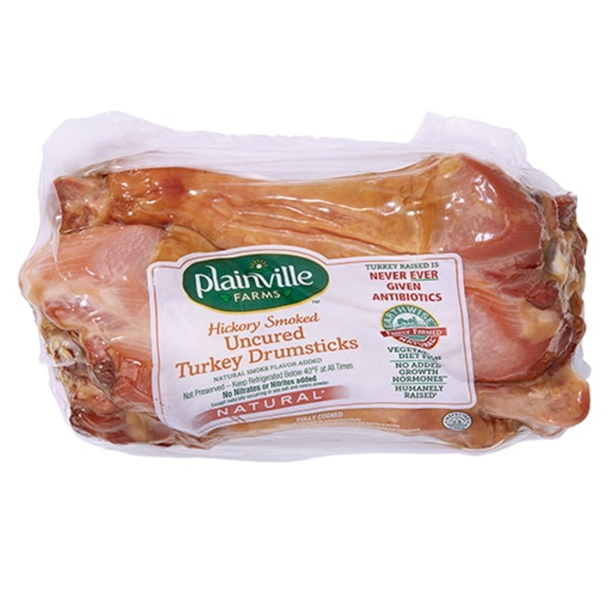 Calories in Plainville Farms Hickory Smoked Uncured Turkey Drumsticks