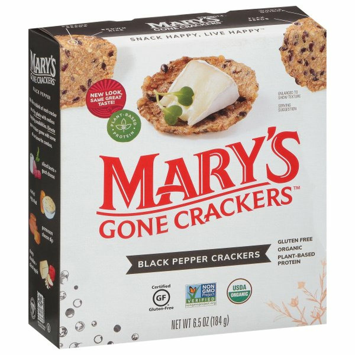Calories in Mary's Gone Crackers Crackers, Black Pepper