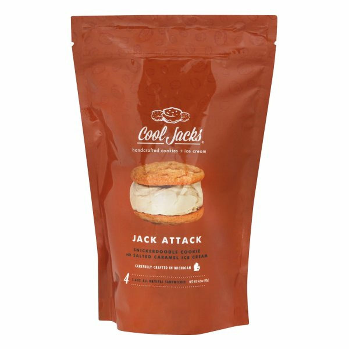 Calories in Cool Jacks Ice Cream Sandwiches, Jack Attack