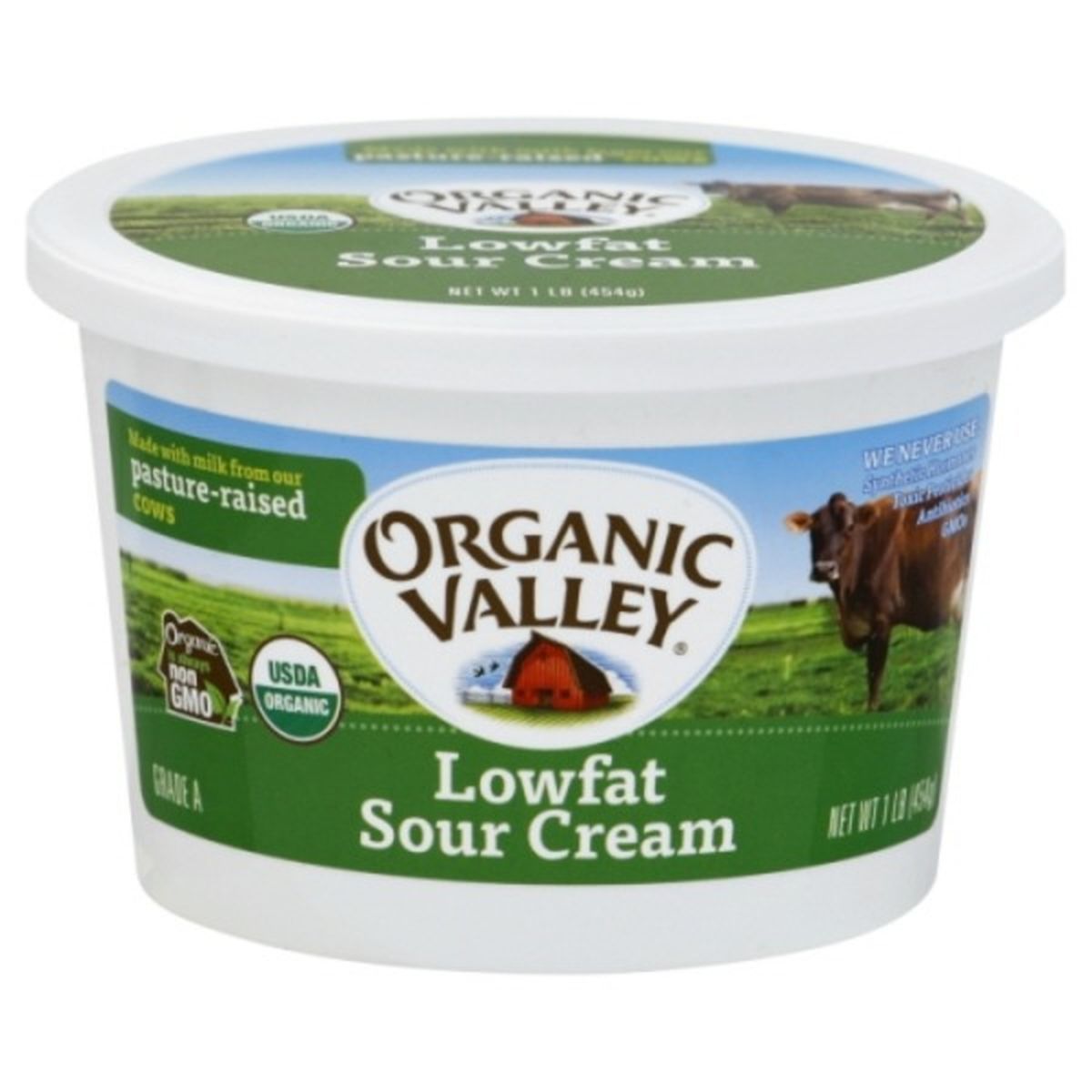 Calories in Organic Valley Sour Cream, Low Fat
