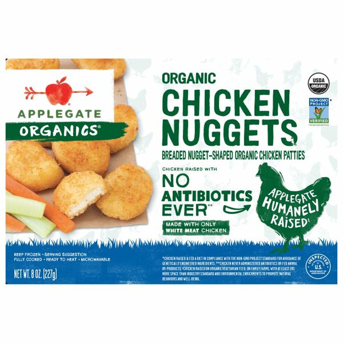 Calories in Applegate Chicken Nuggets, Organic, Breaded