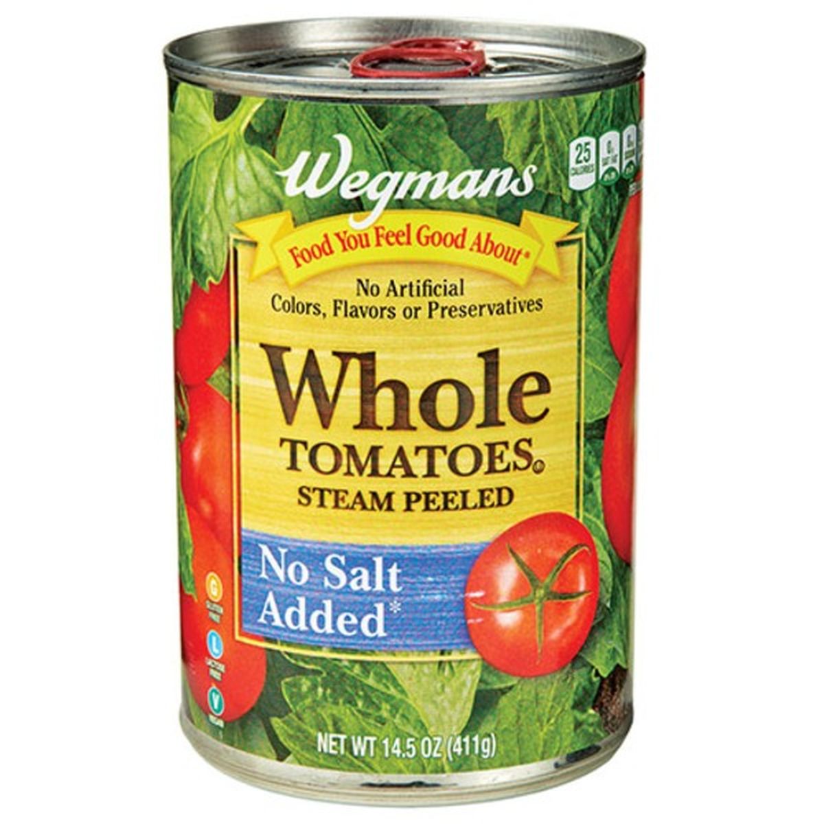 Calories in Wegmans Whole No Salt Added Tomatoes
