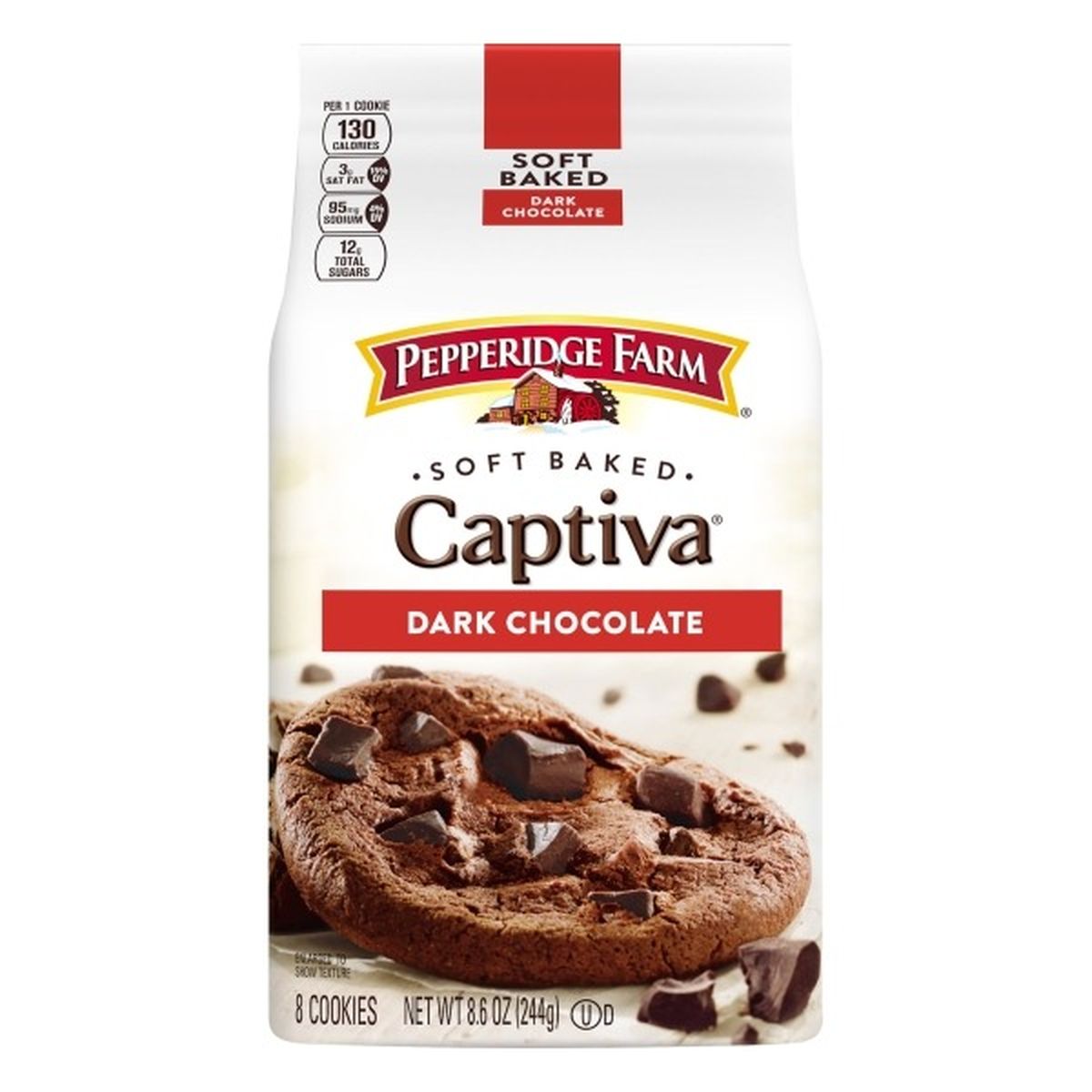 Calories in Pepperidge Farms  Captiva Cookies, Dark Chocolate, Soft Baked