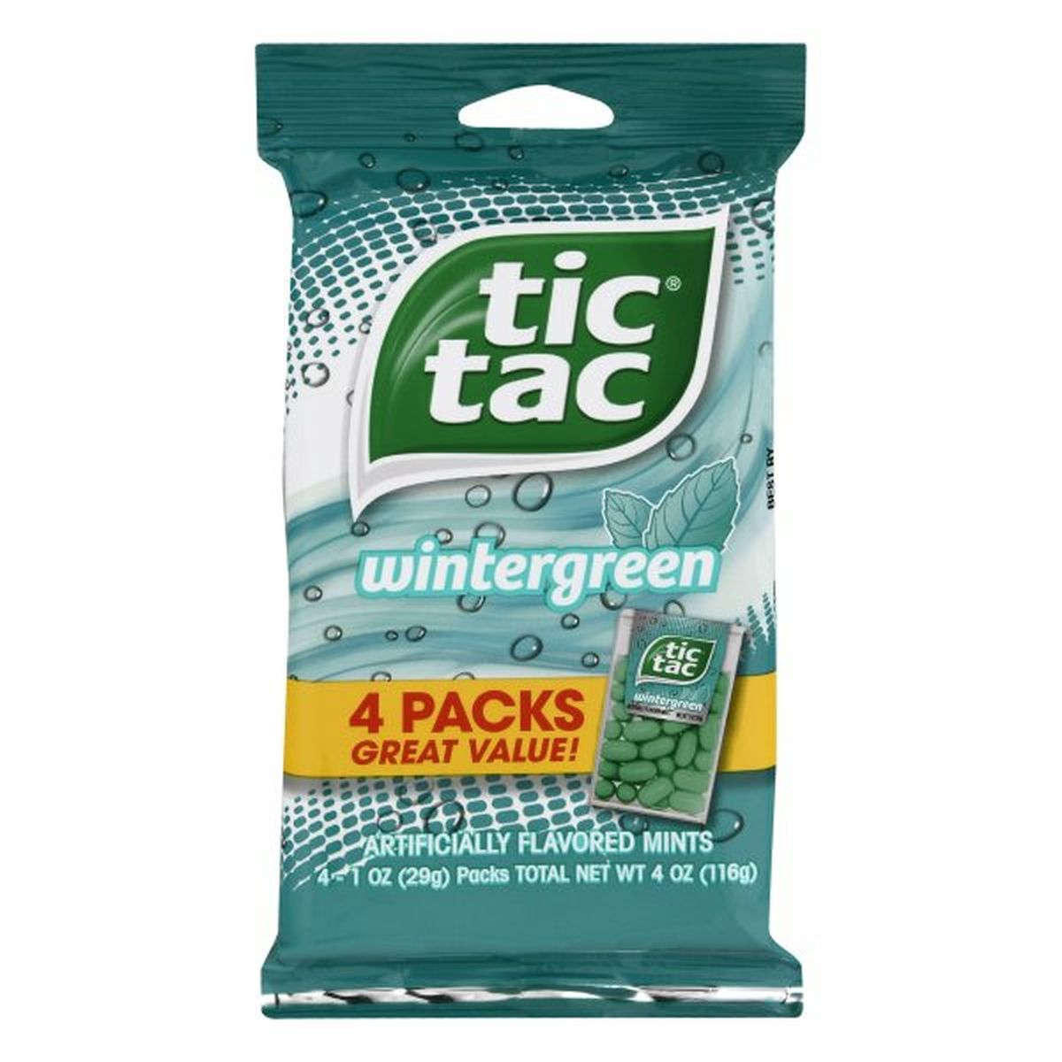 Calories in Tic Tac Mints, Wintergreen, 4 Packs