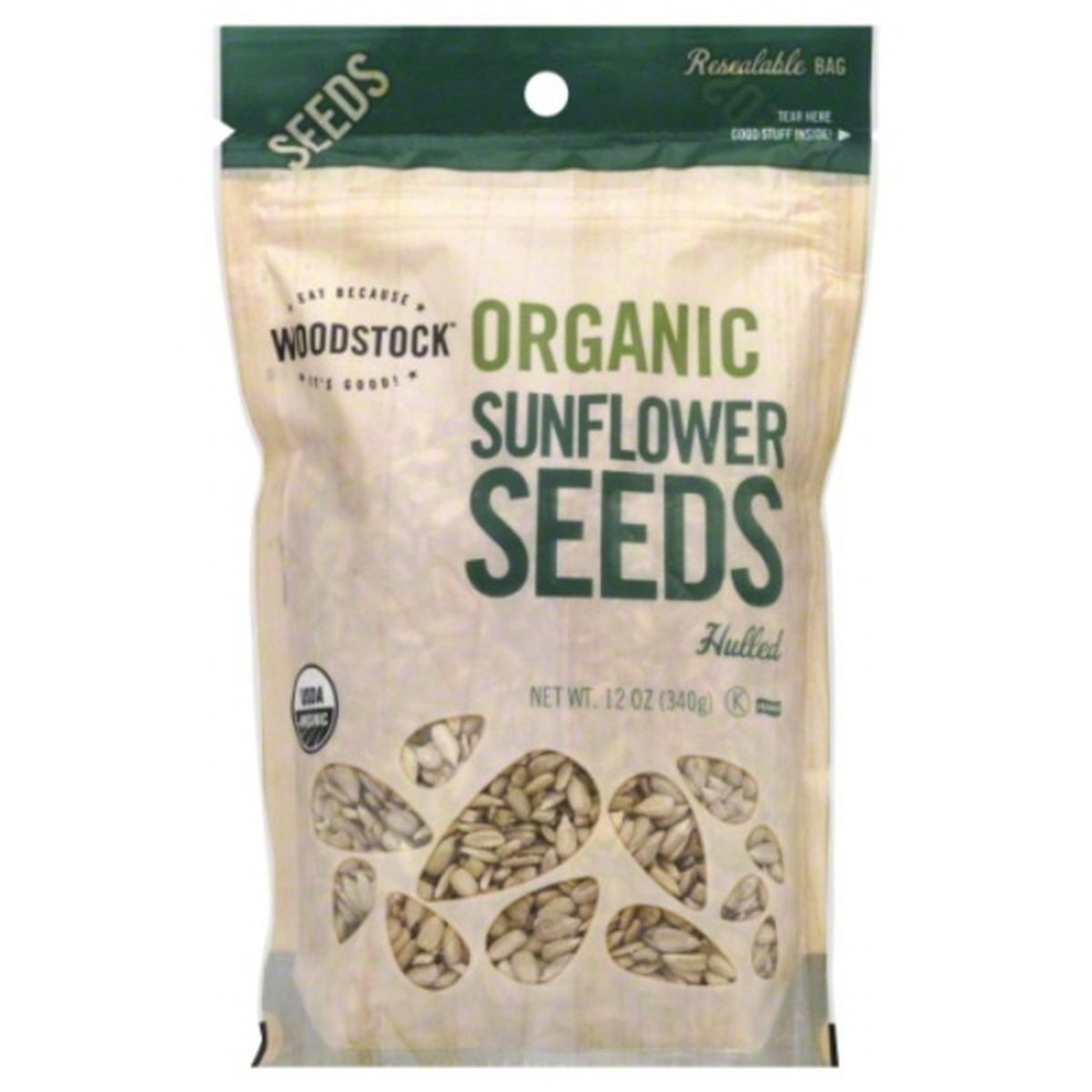 Calories in WOODSTOCK Sunflower Seeds, Hulled, Organic