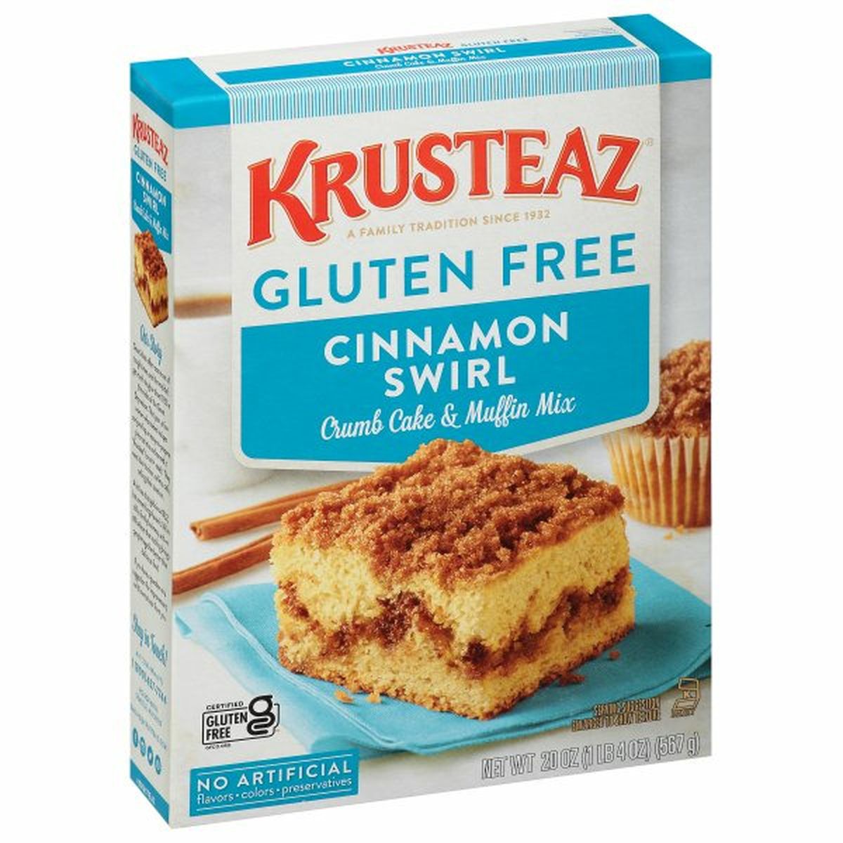 Calories in Krusteaz Crumb Cake & Muffin Mix, Gluten Free, Cinnamon Swirl