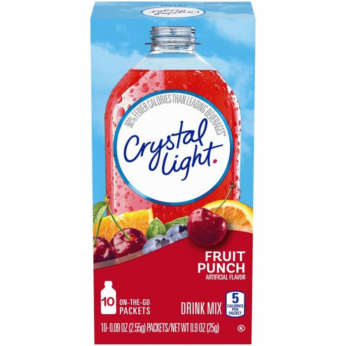Calories in Crystal Light Drink Mix, Fruit Punch, On-the-Go Packets