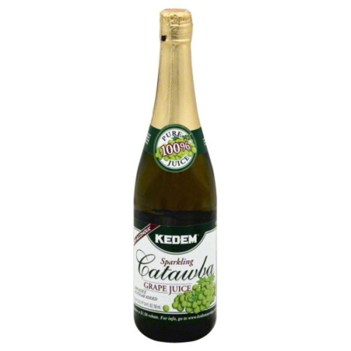 Calories in Kedem 100% Juice, Sparkling, Catawba Grape Juice