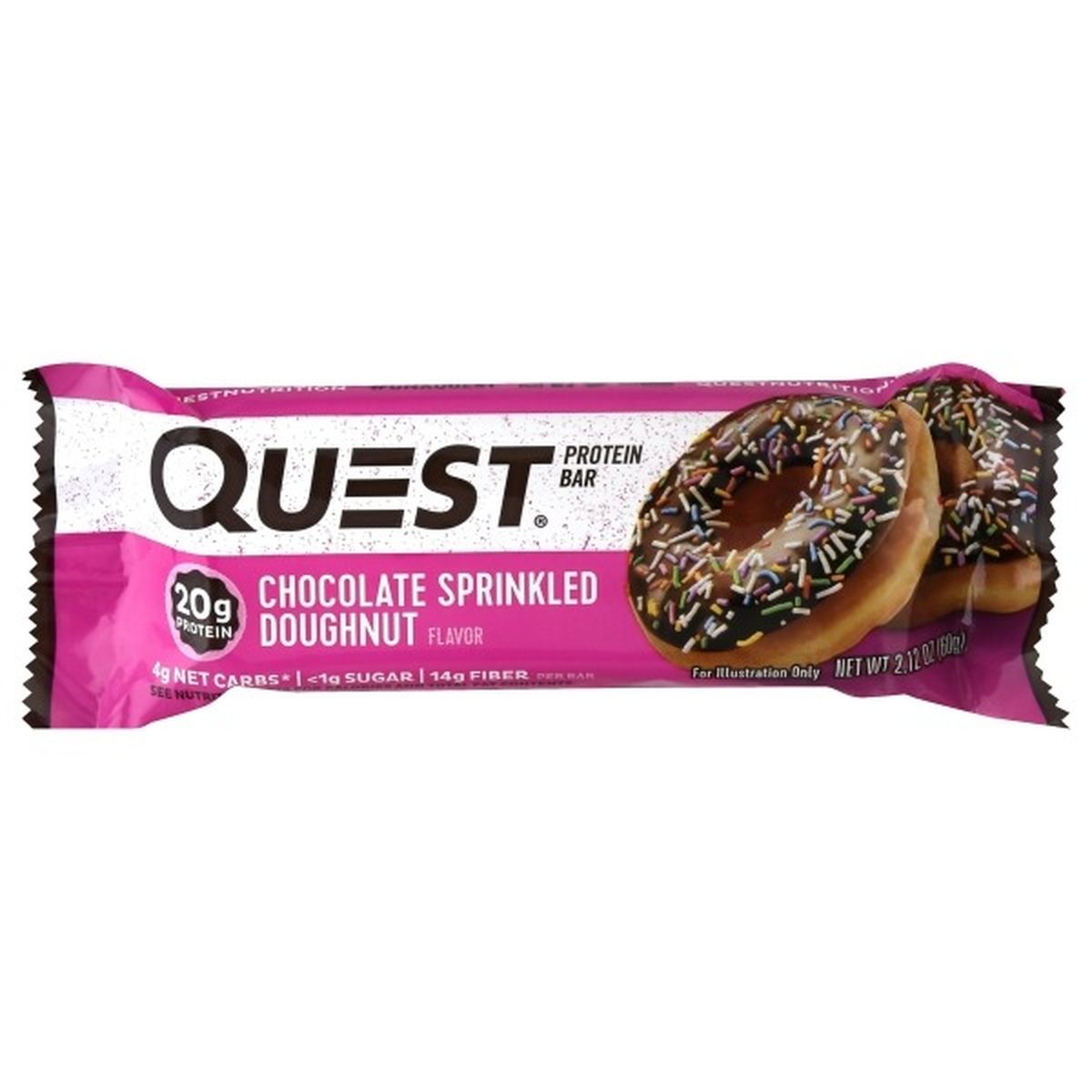 Calories in Quest Protein Bar, Chocolate Sprinkled Doughnut Flavor