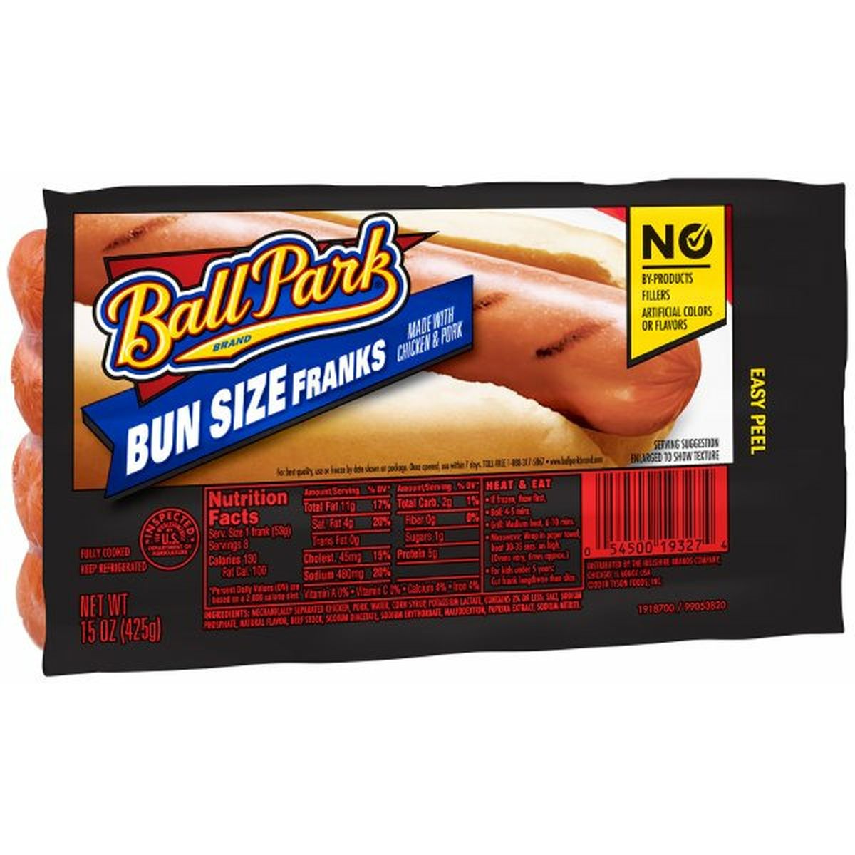 Calories in Ball Park Classic Bun Size Hot Dogs