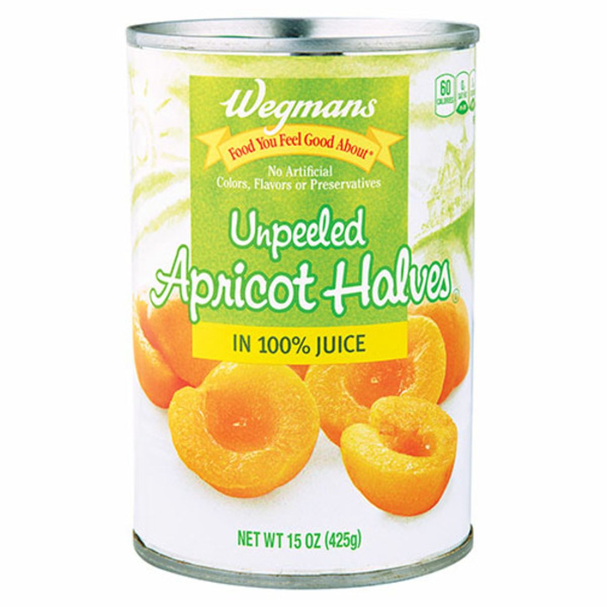 Calories in Wegmans Unpeeled Apricot Halves in 100% Juice