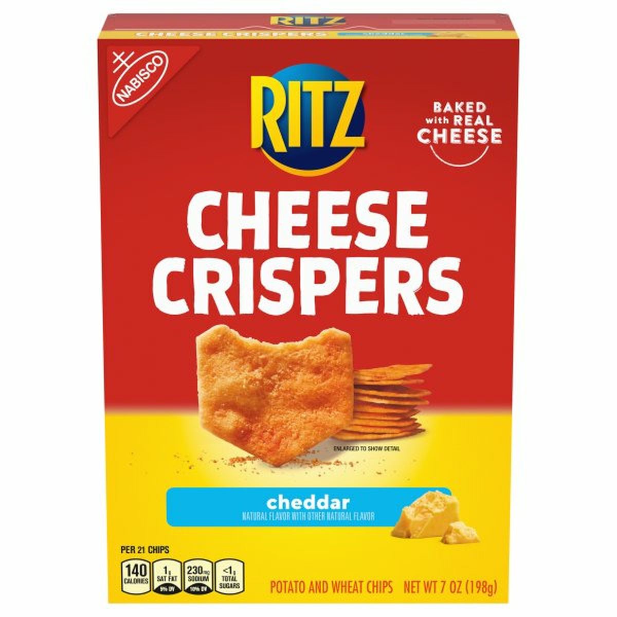 Calories in Ritz Potato and Wheat Chips, Cheddar, Cheese Crispers