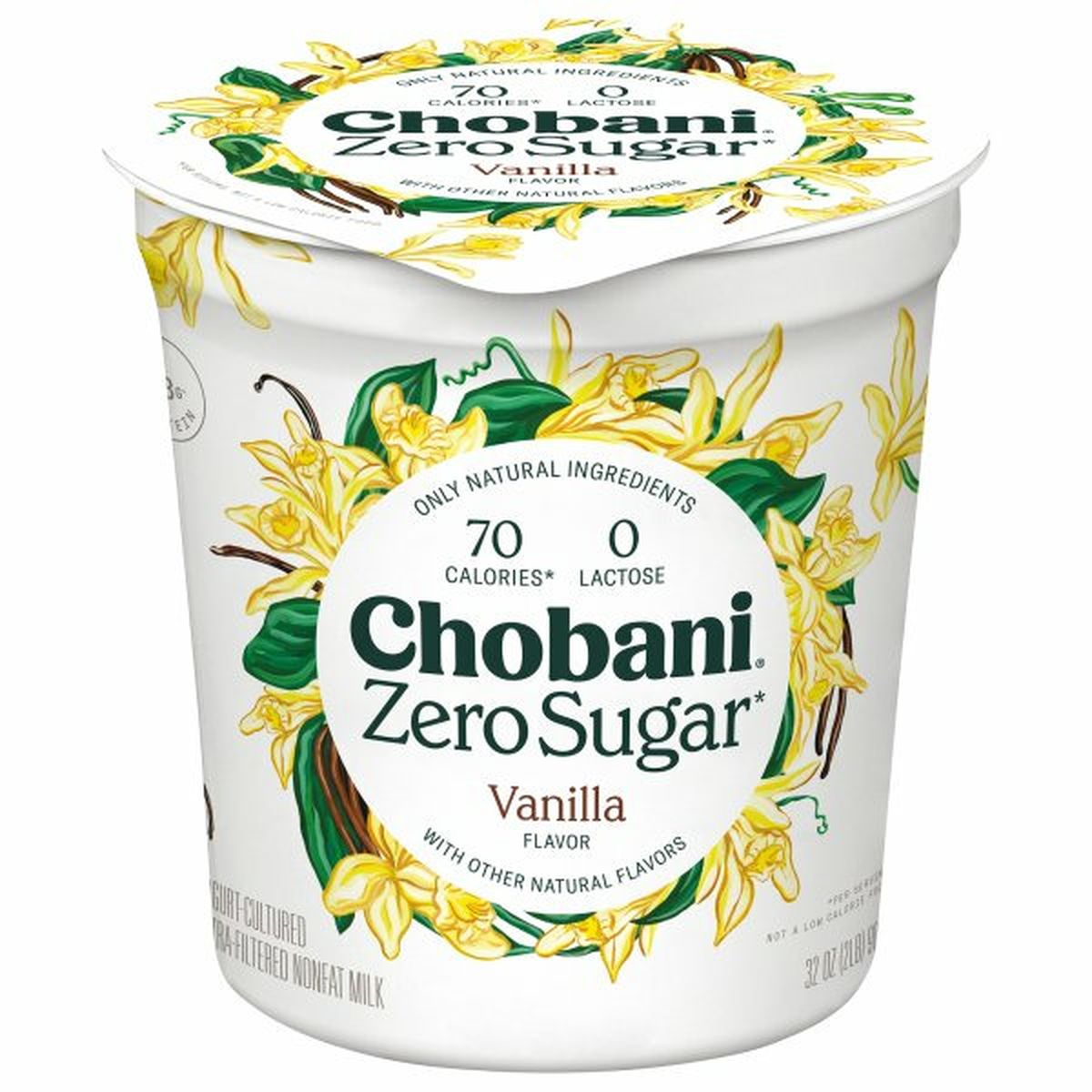 Calories in Chobani Yogurt-Cultured, Zero Sugar, Vanilla Flavor